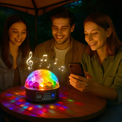 Lampada strobo rgb cassa bluetooth luci discoteca MP3 enzoled