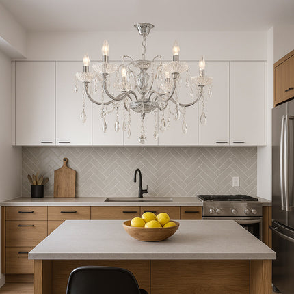 Lampadario con portalampada a candelabro 8 bracci lampada retrò E14