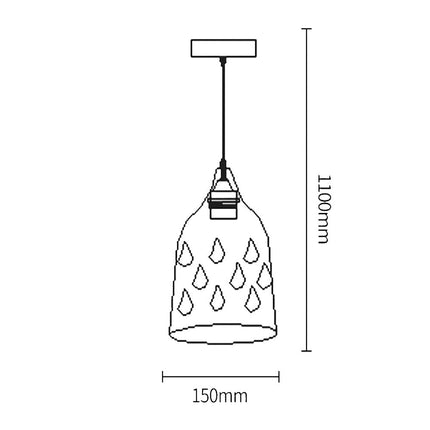 Lampadario da soffitto a sospensione traforato a goccia portalampada attacco E27 lampada per cucina camera da letto - enzoled