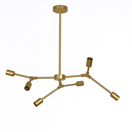 Lampadario sospensione in bronzo geometrico 6 bracci attacco E27