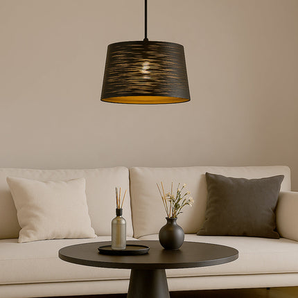 Lampadario minimal a sospensione in metallo attacco E27 bianco o nero