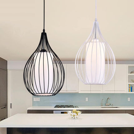 Lampadario moderno da soffitto pendente a sospensione di forma ovale con attacco E27 enzoled