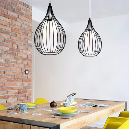 Lampadario moderno da soffitto pendente a sospensione di forma ovale con attacco E27 enzoled