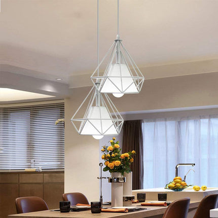Lampadario da soffitto pendente a sospensione a forma di diamante con portalampada E27 - enzoled