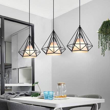 Lampadario da soffitto pendente a sospensione a forma di diamante con portalampada E27 - enzoled