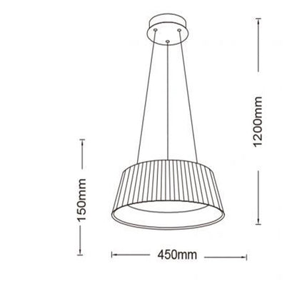 Lampadario a led 36 watt CCT-SWITCH lampada a sospensione grigio