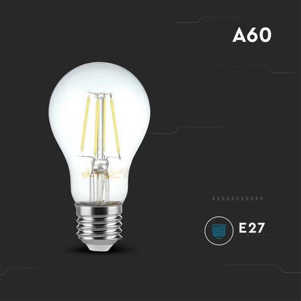 Lampadina a led a filamento in vetro lampada E27 4 watt luce fredda 6500k calda 3000k naturale 4000k A60 - enzoled