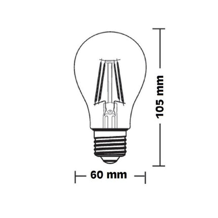 Lampadina a led a filamento in vetro lampada E27 4 watt luce fredda 6500k calda 3000k naturale 4000k A60 - enzoled