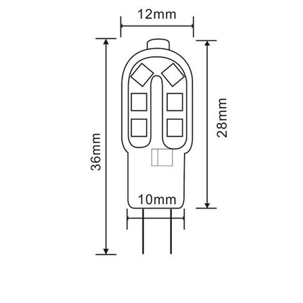 Lampadina led 2 watt attacco G4 12 Volt copertura opaca