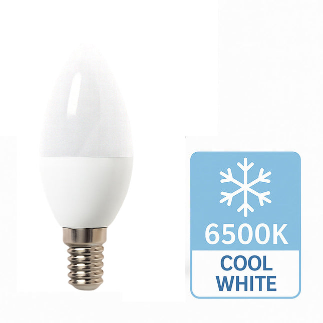 Lampadina led E14 6 watt candela luce fredda calda e naturale enzoled