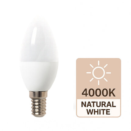 Lampadina led E14 6 watt candela luce fredda calda e naturale enzoled