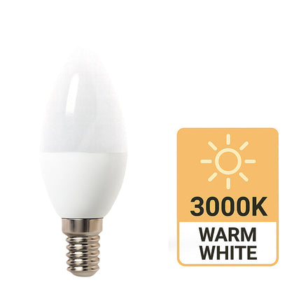 Lampadina led E14 6 watt candela luce fredda calda e naturale enzoled