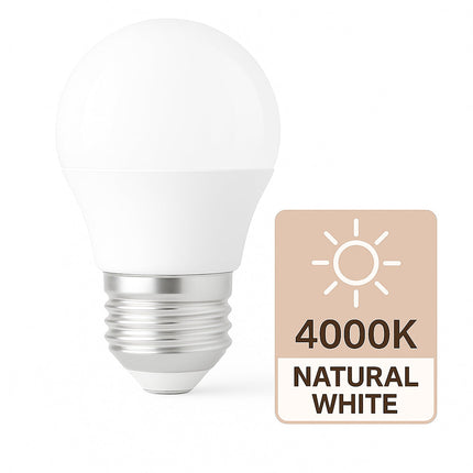 Lampadina led a sfera 6 watt E27 luce fredda calda naturale enzoled