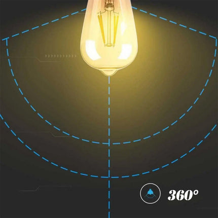 Lampadina led vintage a filamento 8 watt attacco e27 luce calda 2600k lampada in vetro ambrato - enzoled