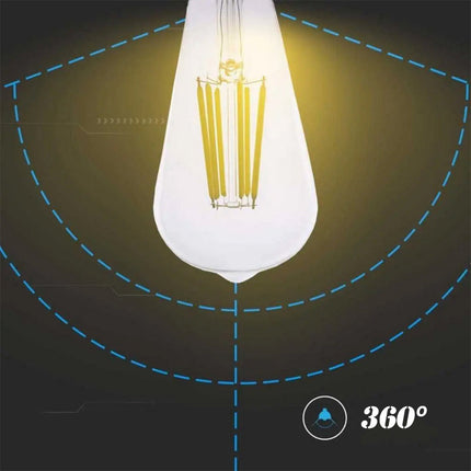 Lampadina led vintage a filamento 8 watt attacco e27 luce calda 3000k lampada in vetro trasparente - enzoled