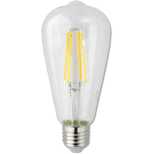 Lampadina led vintage a filamento 8 watt attacco e27 luce calda 3000k lampada in vetro trasparente - enzoled