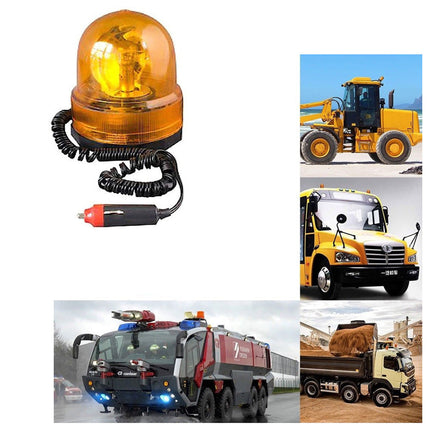 Lampeggiante emergenza arancione per auto 12v presa accendisigari calamitato spia luminosa rotante enzoled