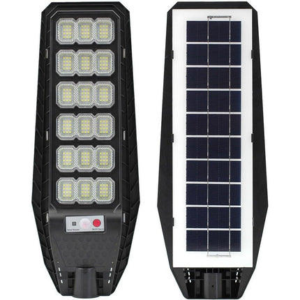 Faro lampione stradale solare 216 led 400 watt con sensore crepuscolare di passaggio con palo enzoled
