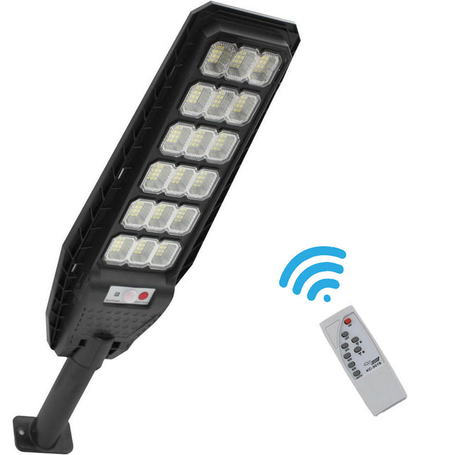 Faro lampione stradale solare 216 led 400 watt con sensore crepuscolare di passaggio con palo enzoled