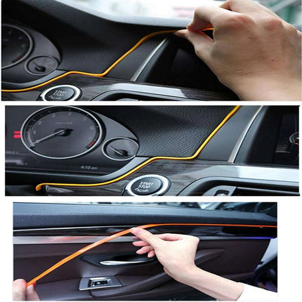 Strip led rgb per interno auto striscia decorativa 6 metri fibra ottica luci multicolor con APP per cruscotto porta - enzoled