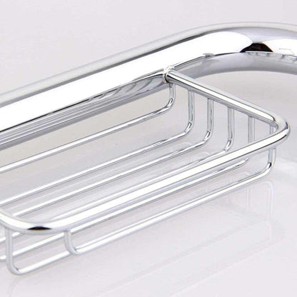 Maniglione di sicurezza ad angolo con portasapone da bagno in metallo cromato supporto per anziani da parete sostegno per disabili per vasca doccia - enzoled