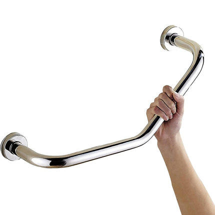 Maniglione di sicurezza ad angolo da bagno in metallo cromato supporto per anziani da parete sostegno per disabili per vasca doccia - enzoled