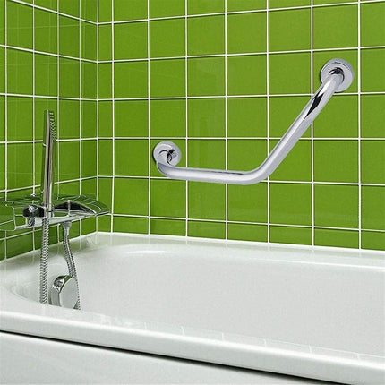 Maniglione di sicurezza ad angolo da bagno in metallo cromato supporto per anziani da parete sostegno per disabili per vasca doccia - enzoled