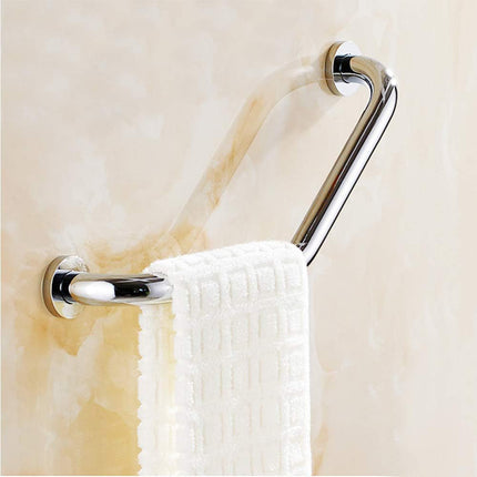 Maniglione di sicurezza ad angolo da bagno in metallo cromato supporto per anziani da parete sostegno per disabili per vasca doccia - enzoled