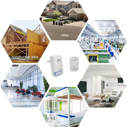 Campanello wireless senza fili con spina incorporata 38 melodie wifi doorbell volume regolabile indicatore led - enzoled