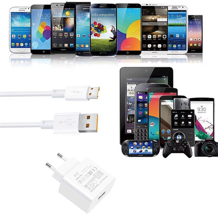 Kit caricabatterie usb microusb per tablet smartphone 1 metro bianco supercharge 40watt - enzoled