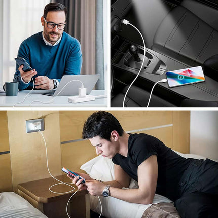 Kit caricabatterie usb microusb per tablet smartphone 1 metro bianco supercharge 40watt - enzoled