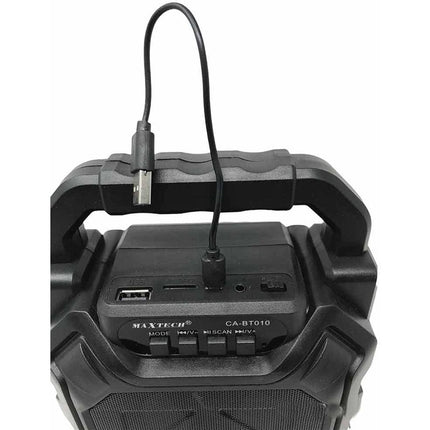 Cassa speaker bluetooth ricaricabile 10 watt con luci ingresso aux porta usb slot scheda sd portatile radio fm - enzoled