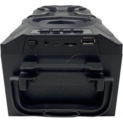 Cassa speaker bluetooth ricaricabile 10 watt radio fm con luci ingresso aux porta usb slot scheda sd portatile - enzoled