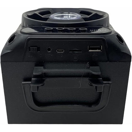 Cassa speaker bluetooth ricaricabile 10 watt radio fm con luci ingresso aux porta usb slot tf mini sd portatile - enzoled