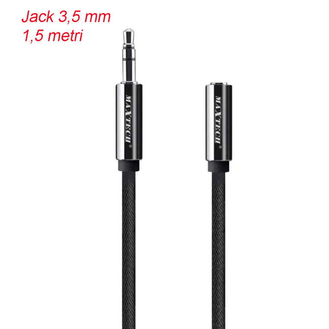 Cavo audio jack 3,5 mm da maschio a femmina am/af 1,5 3 e 5 metri prolunga aux cuffie - enzoled