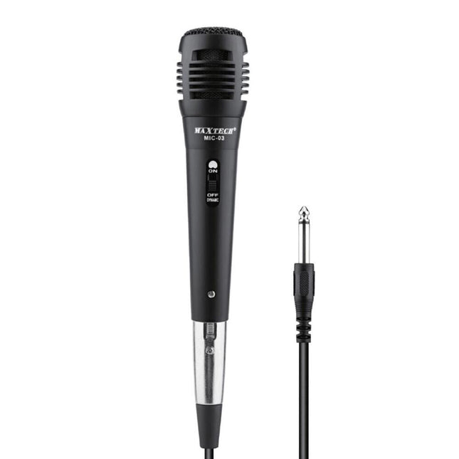 Microfono con cavo jack 6.3 mm tasto on-off filo XLR 2 mt amplificatore per karaoke eventi presentazioni cantante - enzoled