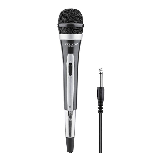 Microfono dinamico cablato con cavo jack 6.3 mm tasto on-off filo XLR 2 mt per karaoke eventi presentazioni cantante - enzoled