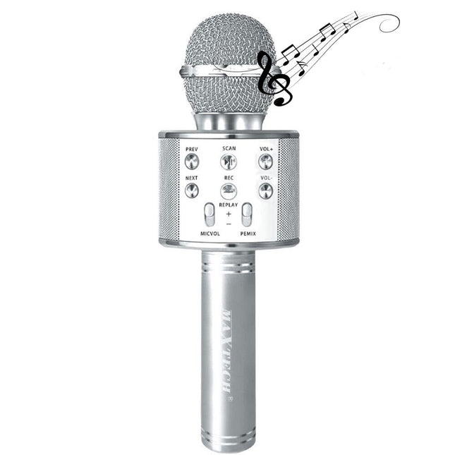 Microfono bluetooth karaoke con cassa speaker integrata altoparlante senza fili funzione REC Tf card usb ricaricabile - enzoled