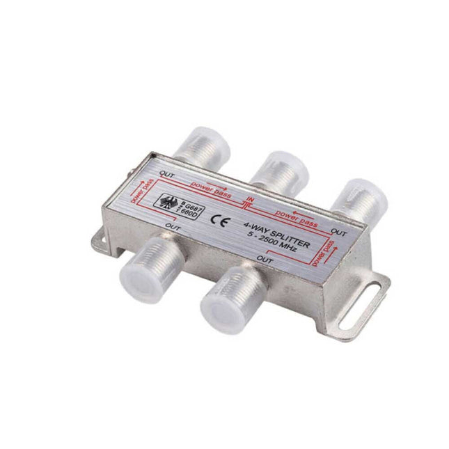Splitter antenna coassiale 4 uscite sdoppiatore segnale tv satellite partitore - enzoled
