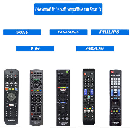 Telecomando sostitutivo per TV e smart tv senza programmabile telecomandi universali compatibili con televisioni varie marche a scelta - enzoled