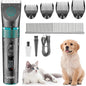 Tosatrice per cani e gatti rasoio ricaricabile con display 4 pettinini tagliapeli toelettatura per animali domestici impermeabile IPX7 - enzoled