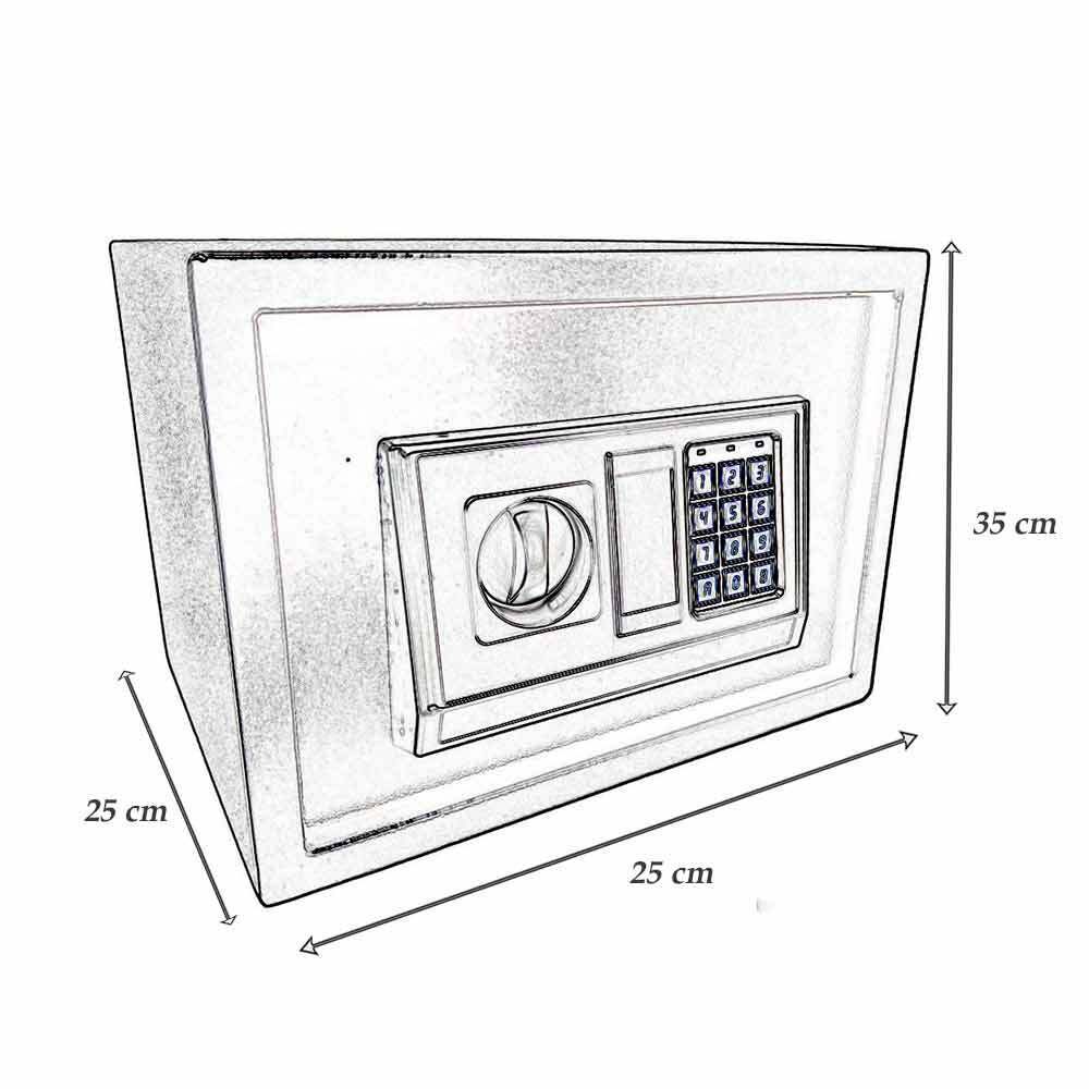 Cassaforte a muro con combinazione numerica digitale elettronica e doppia chiave di sicurezza 35x25 cm - enzoled