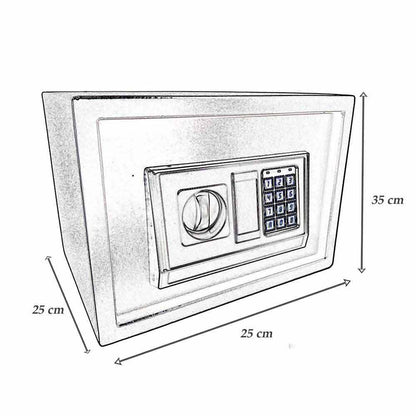 Cassaforte a muro con combinazione numerica digitale elettronica e doppia chiave di sicurezza 35x25 cm - enzoled