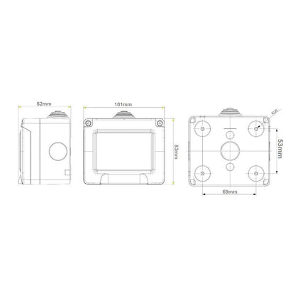 Cassetta con coperchio idrobox per esterno a 2 3 4 posti compatibile con vimar plana custodia per interruttori ip55 - enzoled