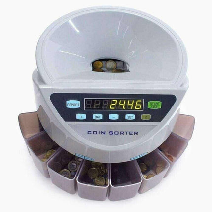 Contamonete con display digitale a 7 cifre macchina professionale contatore conta monete con 8 vani raccoglitori moneta euro - enzoled