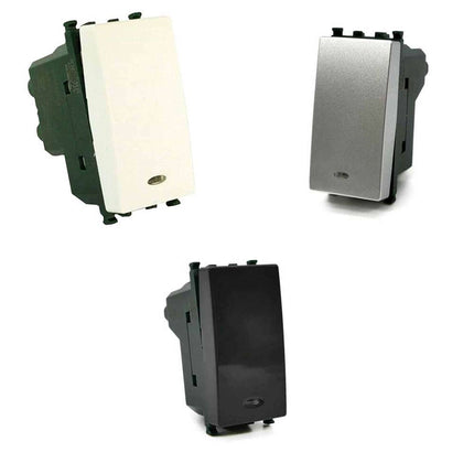 Deviatore bipolare con spia luminosa compatibile con vimar plana interruttore pulsante 2p 16ax 250vac - enzoled