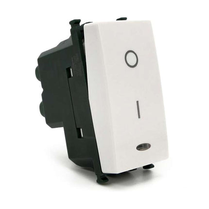 Interruttore bipolare con spia luminosa compatibile con vimar plana pulsante luce 16ax 250vac - enzoled