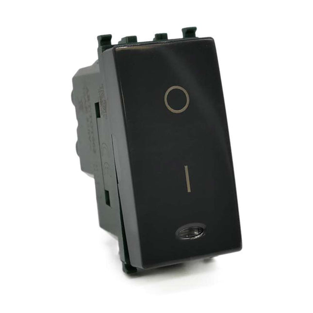 Interruttore bipolare con spia luminosa compatibile con vimar plana pulsante luce 16ax 250vac - enzoled
