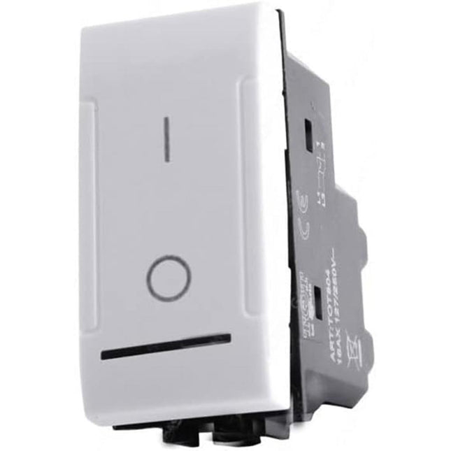 Interruttore bipolare compatibile con living light international air pulsante luce 16ax 250vac - enzoled