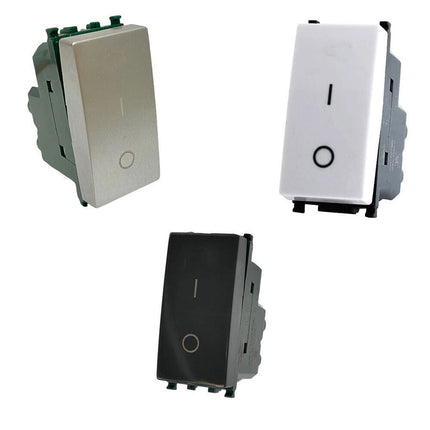 Interruttore bipolare compatibile con vimar plana pulsante luce 16ax 250vac - enzoled